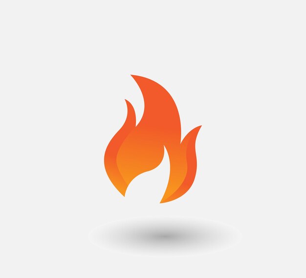 Ilustración del diseño del logotipo del fuego y símbolo del fuego Llama roja en estilo abstracto sobre fondo blanco