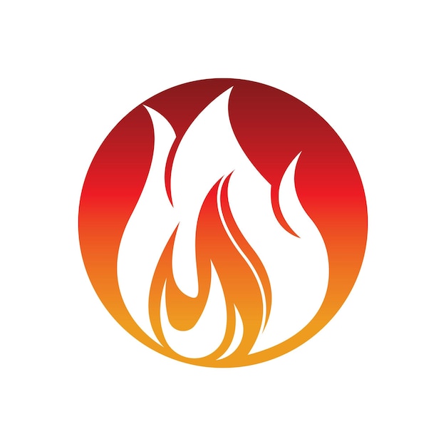 Ilustración de diseño de logotipo de fuego y símbolo de fuego