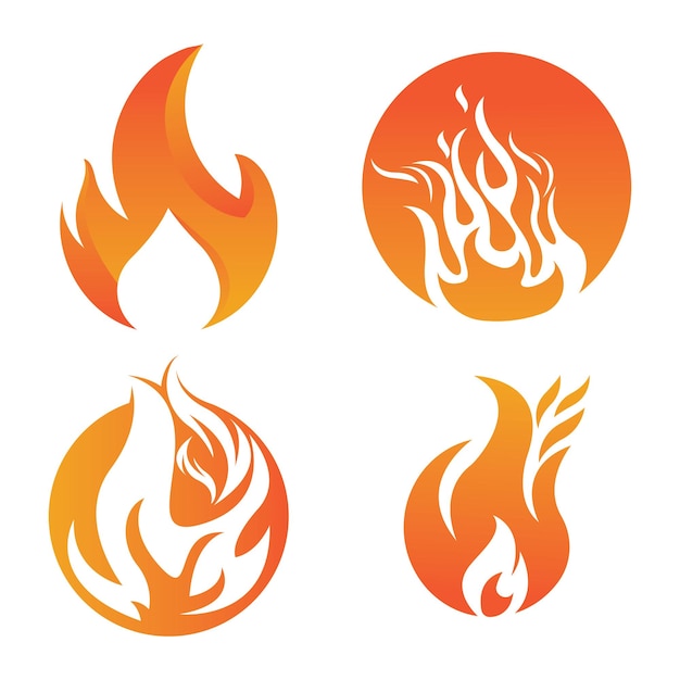 Ilustración de diseño de logotipo de fuego y símbolo de fuego