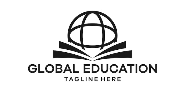 Ilustración de diseño de logotipo global de educación