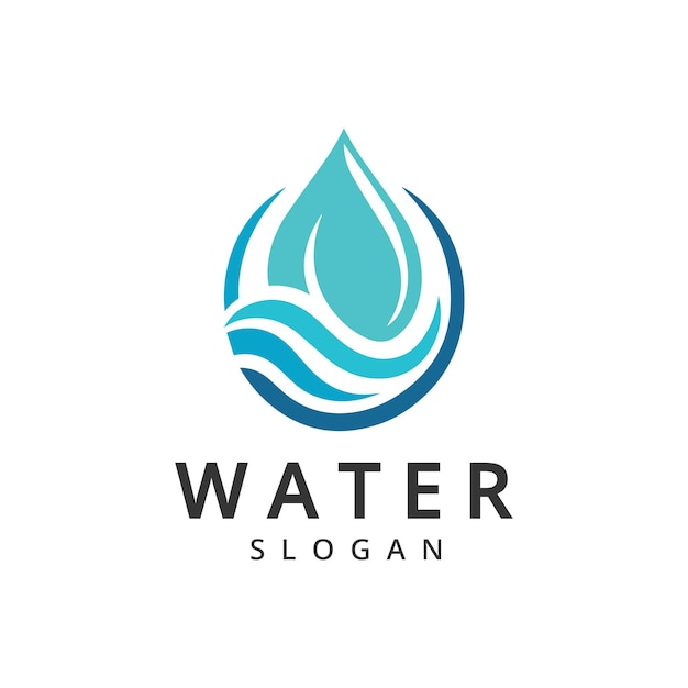 Ilustración del diseño del logotipo de la gota de agua