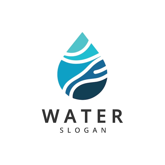 Ilustración del diseño del logotipo de la gota de agua