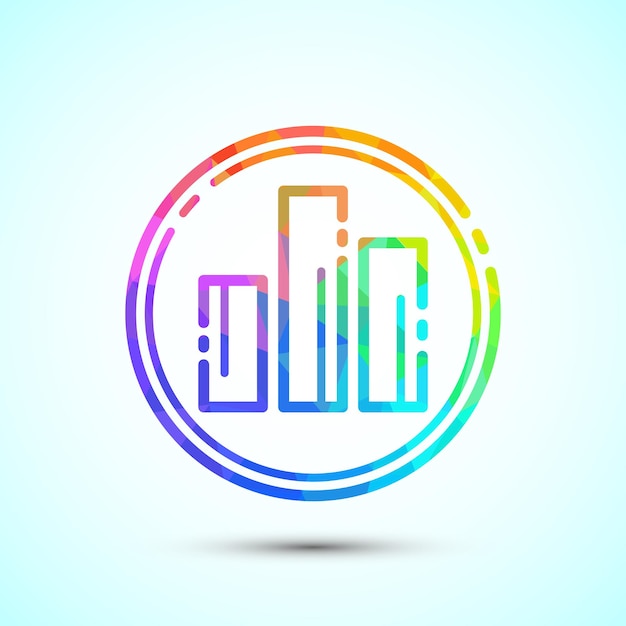 Ilustración del diseño del logotipo del gráfico de barras Ícono del gráfico Signo del logotipo de crecimiento Gráfico de crecimiento estilo low poly