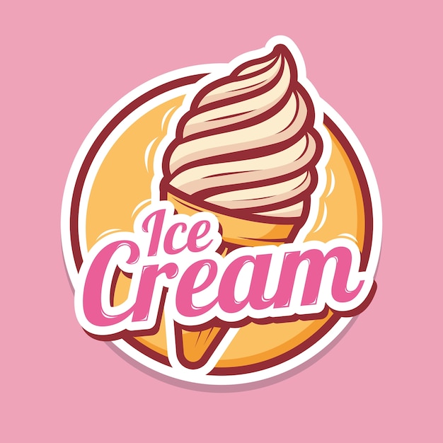 Ilustración de diseño de logotipo de helado