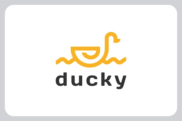 Ilustración Diseño de logotipo de icono abstracto de línea de pato de natación minimalista moderno