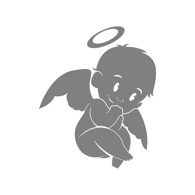 Ilustración de diseño de logotipo de icono de alas de ángel