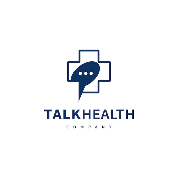 Ilustración del diseño del logotipo del icono de la burbuja de chat de salud 2