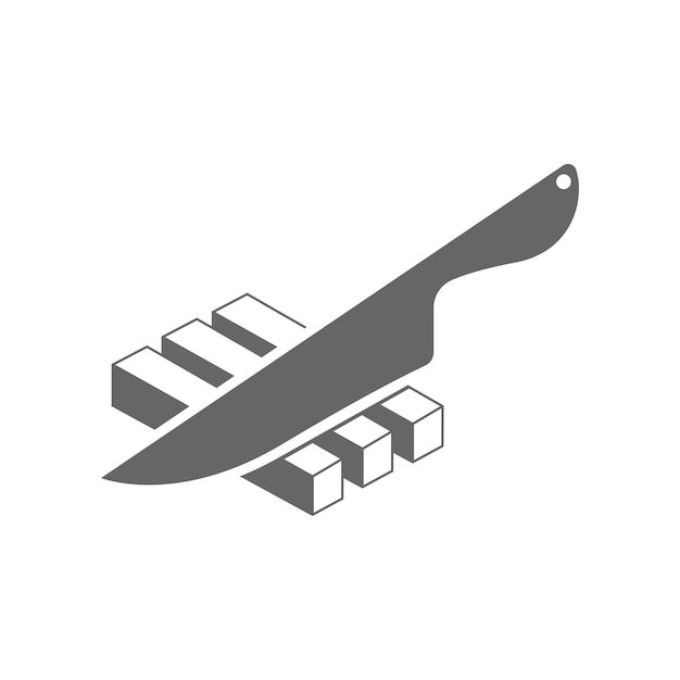 Ilustración de diseño de logotipo de icono de cuchillo