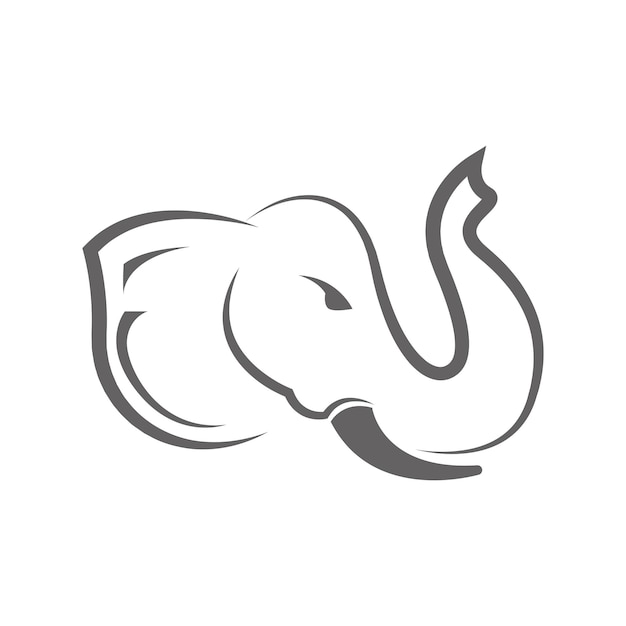 Vector ilustración de diseño de logotipo de icono de elefante