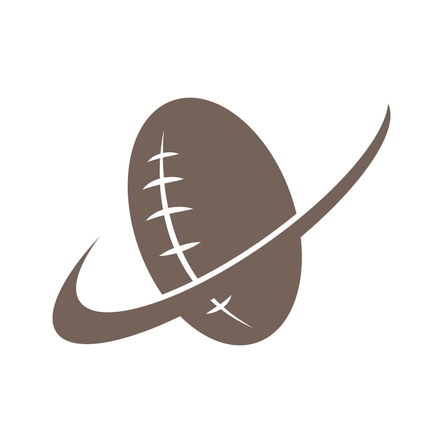 Vector ilustración de diseño de logotipo de icono de pelota de rugby