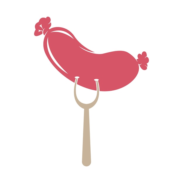 Ilustración de diseño de logotipo de icono de perro caliente