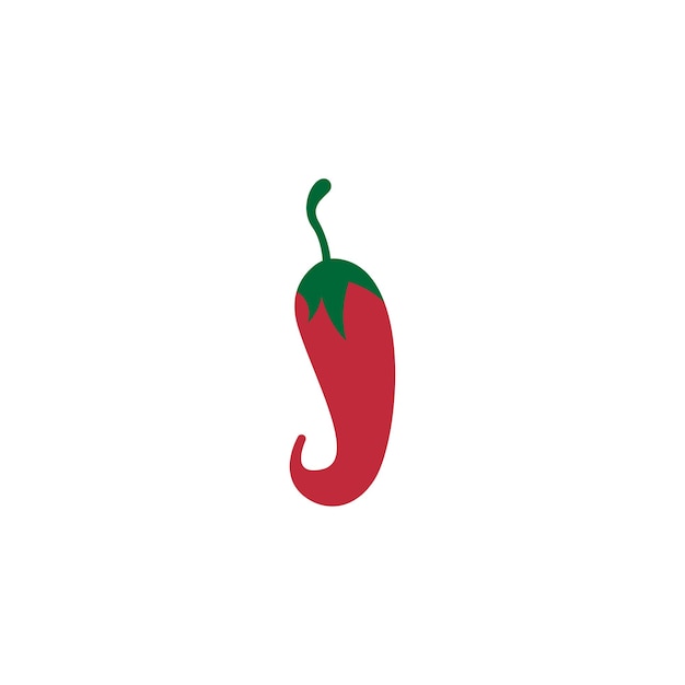 Ilustración de diseño de logotipo de icono de pimiento rojo chile