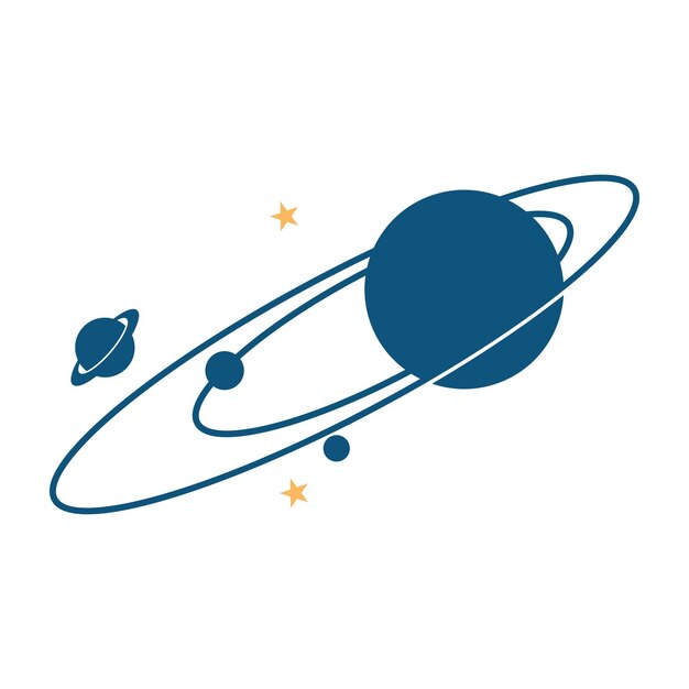 Ilustración del diseño del logotipo del icono del planeta espacial