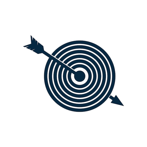 Ilustración del diseño del logotipo del icono vectorial objetivo