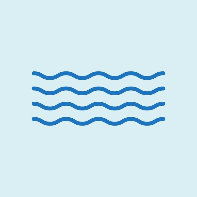 Ilustración del diseño del logotipo del icono vectorial de la onda de agua