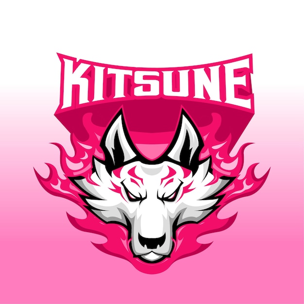 Ilustración de diseño de logotipo de Kitsune Esport