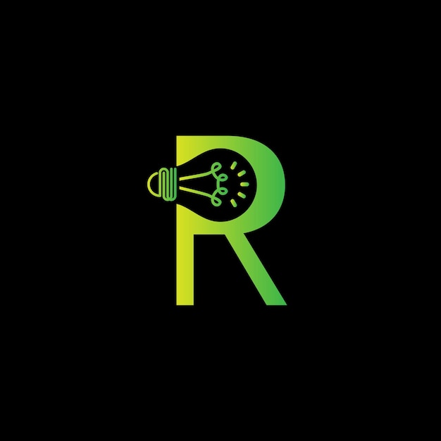 Ilustración del diseño del logotipo de la letra R Tech