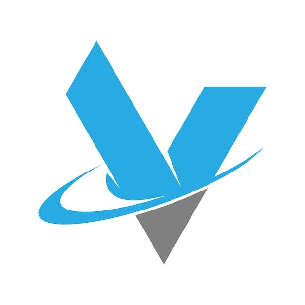 Ilustración de diseño de logotipo de letra V