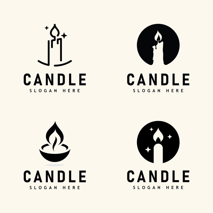 Vector ilustración de diseño de logotipo de llama de luz de vela