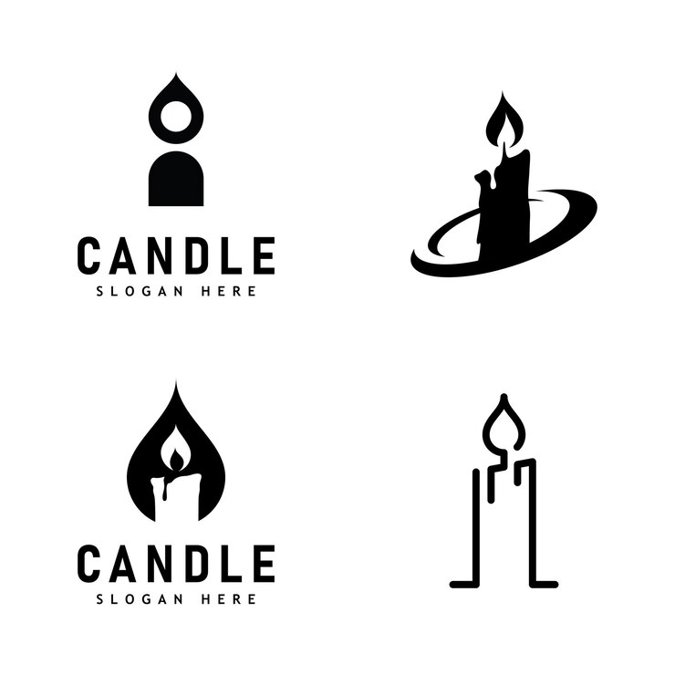 Vector ilustración de diseño de logotipo de llama de luz de vela