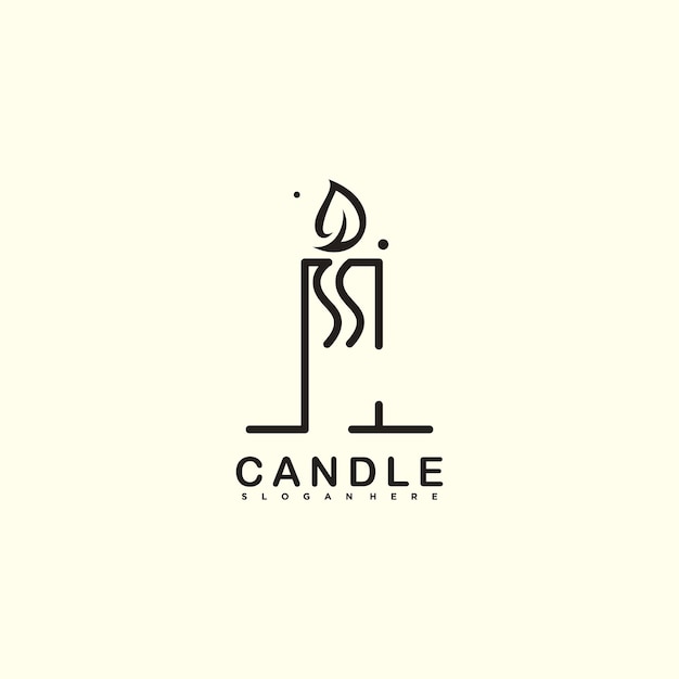 Ilustración de diseño de logotipo de llama de luz de vela