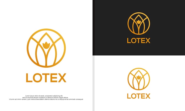 Ilustración de diseño de logotipo de loto de lujo