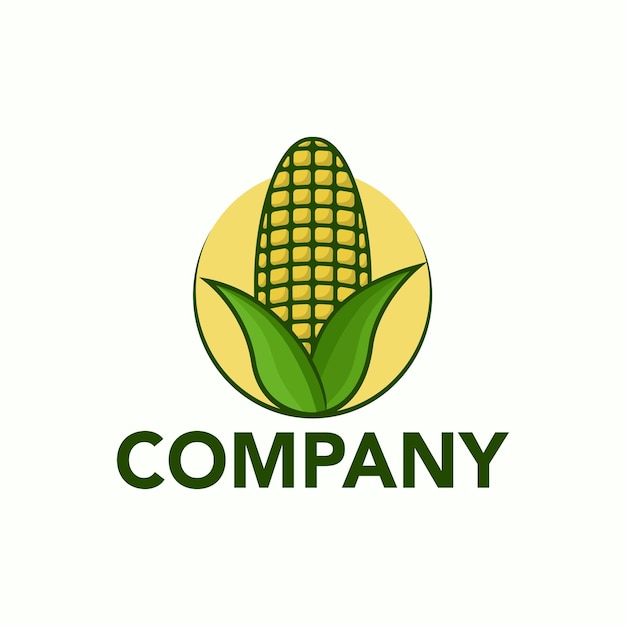 Ilustración del diseño del logotipo del maíz
