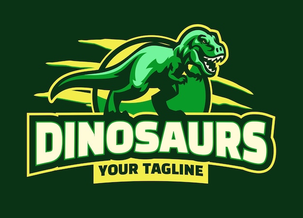 Ilustración de diseño del logotipo de la mascota del dinosaurio Trex