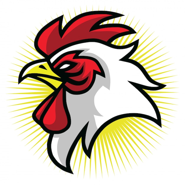 Ilustración de diseño de logotipo de mascota gallo