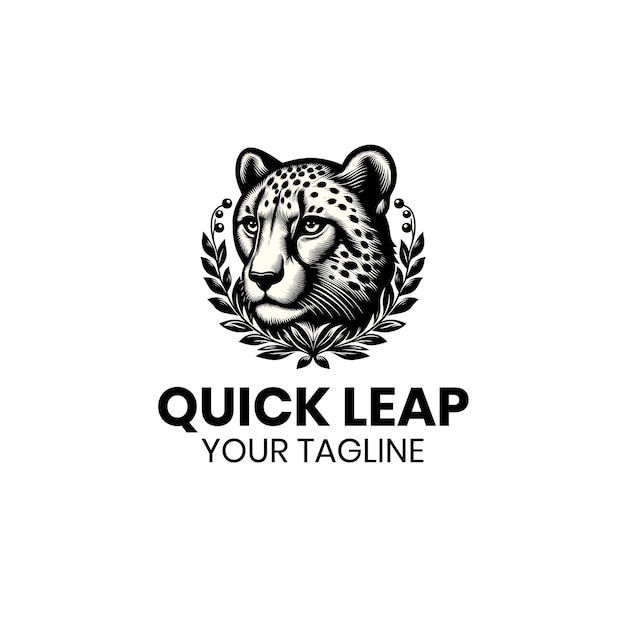 Ilustración del diseño del logotipo de la mascota del guepardo simple