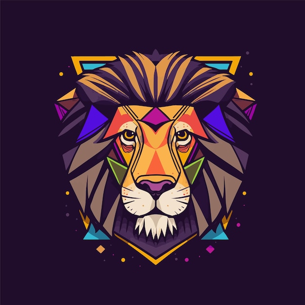 Ilustración de diseño de logotipo de mascota Lions Head para deporte o esport