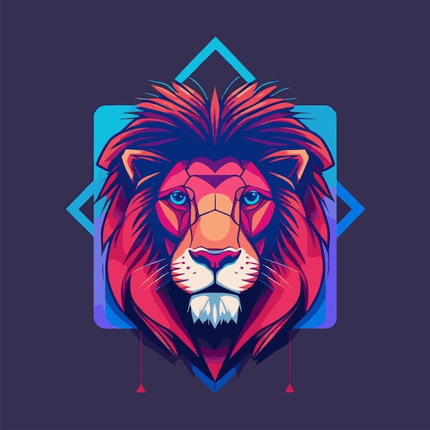 Ilustración de diseño de logotipo de mascota Lions Head para deporte o esport