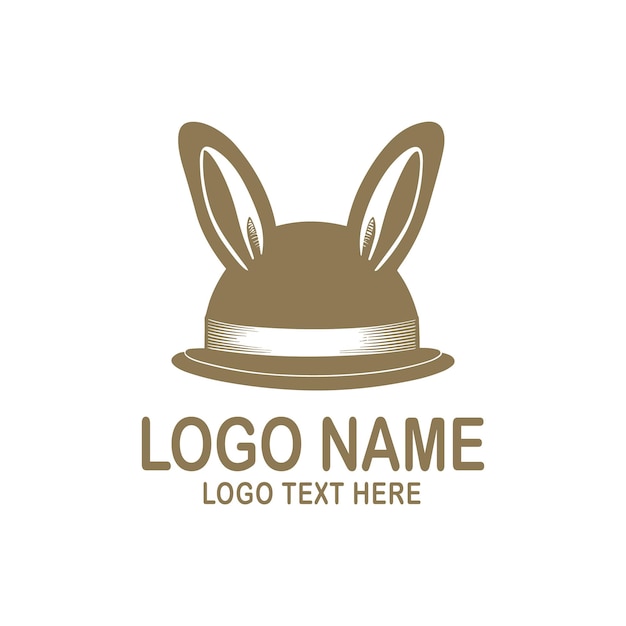 Ilustración de diseño de logotipo de mascota simple de conejo de vector libre