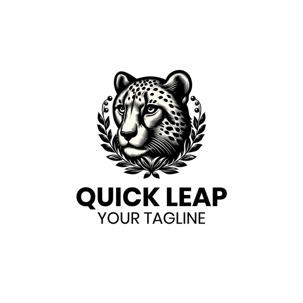 Ilustración de diseño de logotipo de mascota simple de guepardo