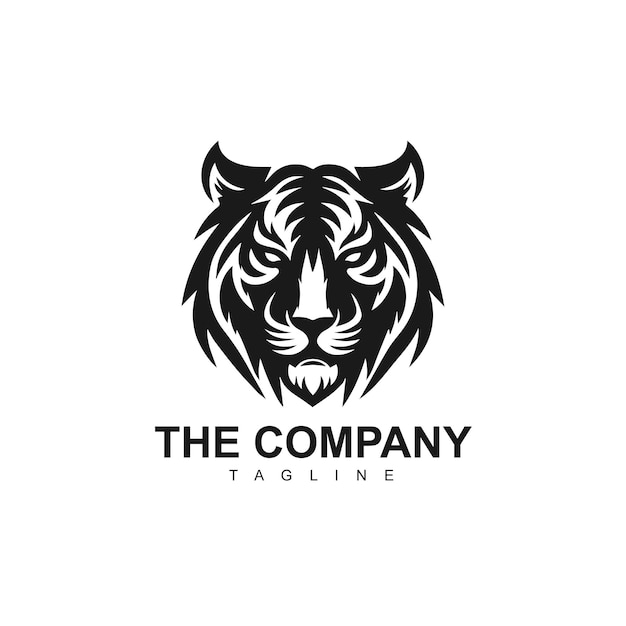 Ilustración de diseño de logotipo de mascota simple tigre