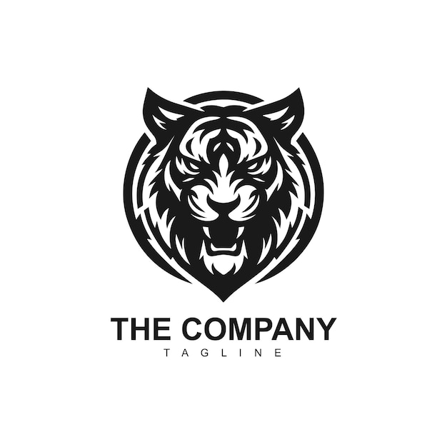 Ilustración de diseño de logotipo de mascota simple tigre