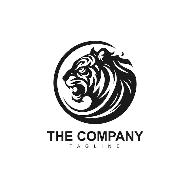 Ilustración del diseño del logotipo de la mascota del tigre simple