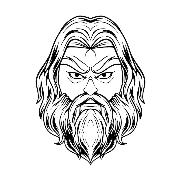 Ilustración del diseño del logotipo de la mascota de Zeus