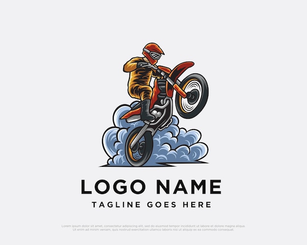 Ilustración de diseño de logotipo de motocross