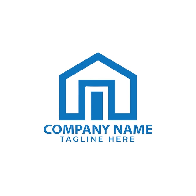 Ilustración del diseño del logotipo de negocios inmobiliarios de aterrizaje en el hogar
