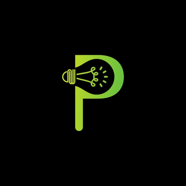 Vector ilustración del diseño del logotipo de p tech plantilla de diseño del logotipio digital de p tech