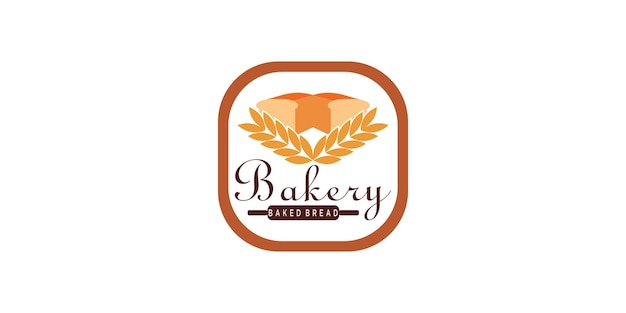 Ilustración de diseño de logotipo de pastel de panadería para icono de tienda de panadería con concepto creativo Vector Premium