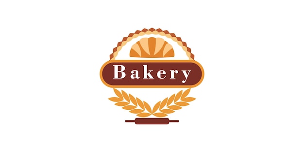 Ilustración de diseño de logotipo de pastel de panadería para icono de tienda de panadería con concepto creativo Vector Premium