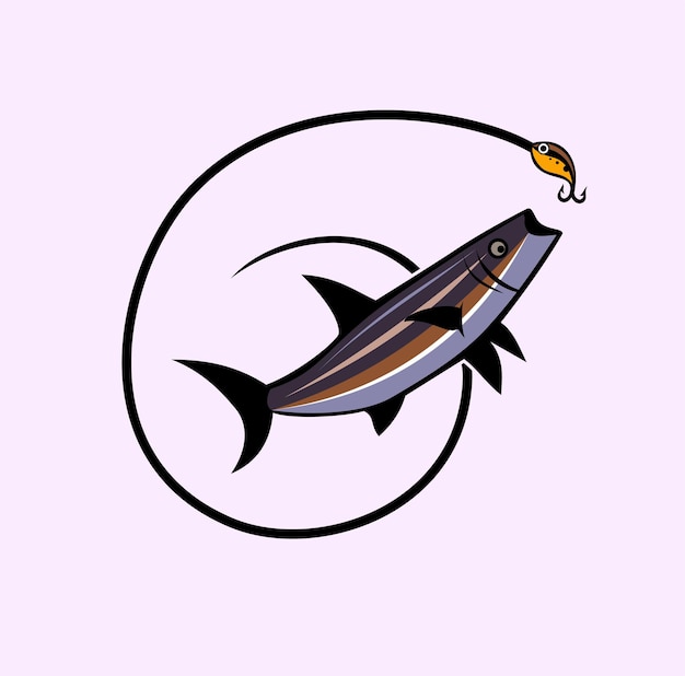 Vector ilustración de diseño de logotipo de pez cobia