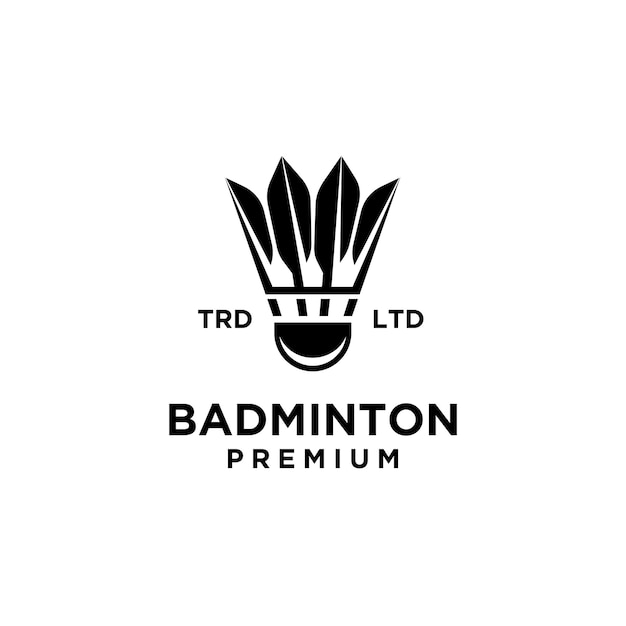 Ilustración de diseño de logotipo Premium Badminton Shuttlecock