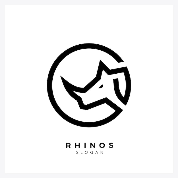 Ilustración de diseño de logotipo de rinoceronte para empresas