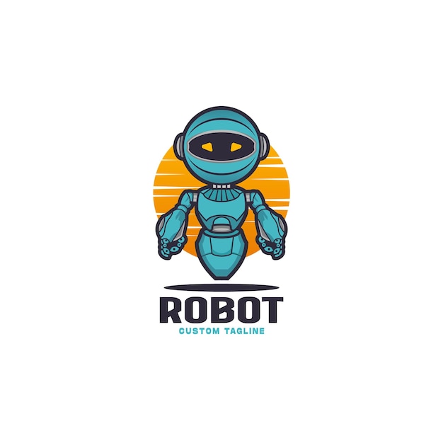 Ilustración de diseño de logotipo de robot