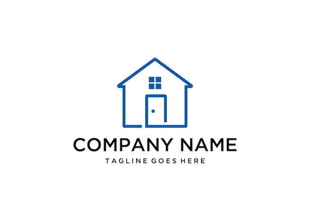 Ilustración de un diseño de logotipo de signo de casa moderno y limpio
