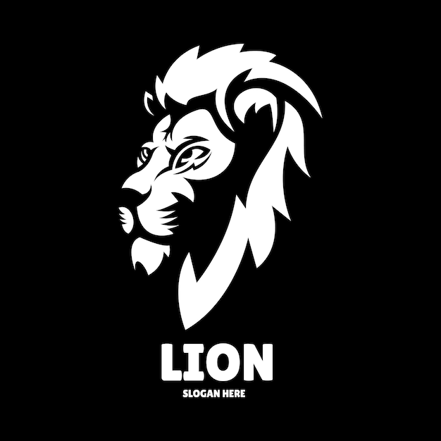 Ilustración del diseño del logotipo de la silueta del león