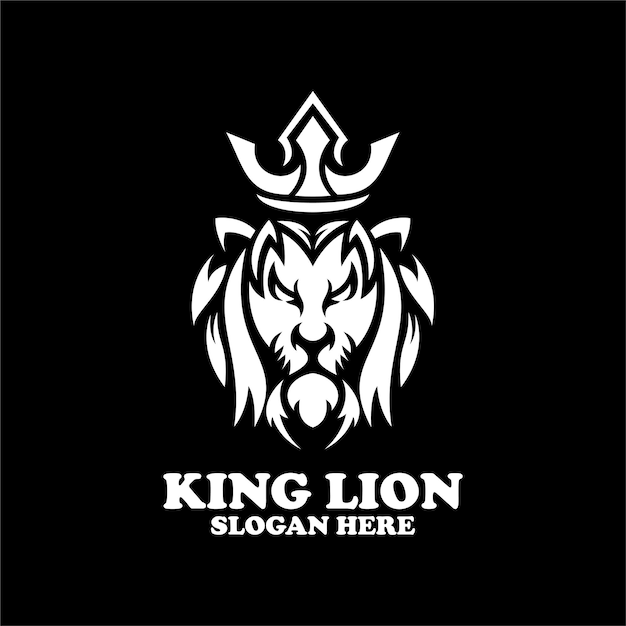 Ilustración del diseño del logotipo de la silueta del león